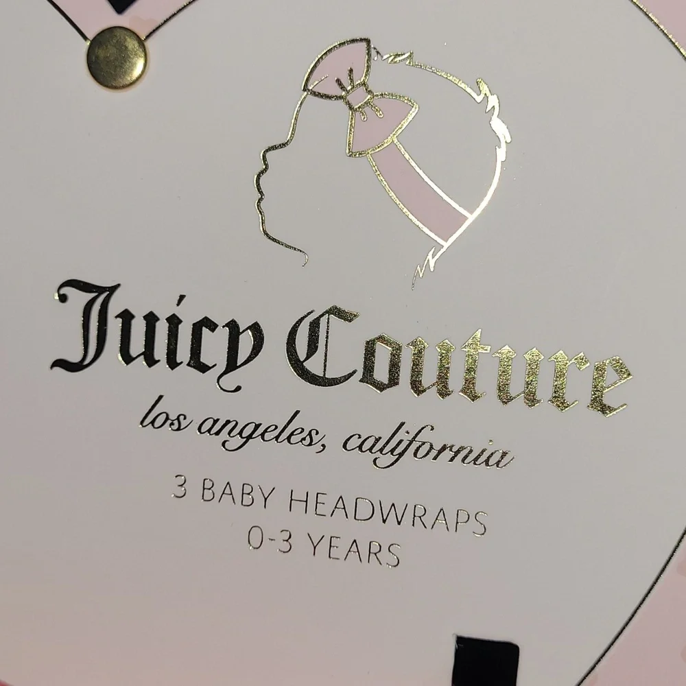 Juicy Couture Pink and Cream Headwrap Set